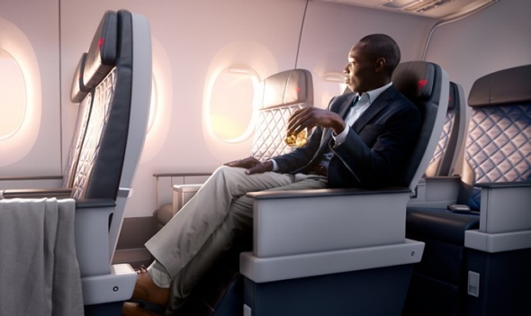 Man sitting in Delta Premium Select