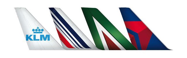 Delta, Air France, KLM, Alitalia Tail Fins